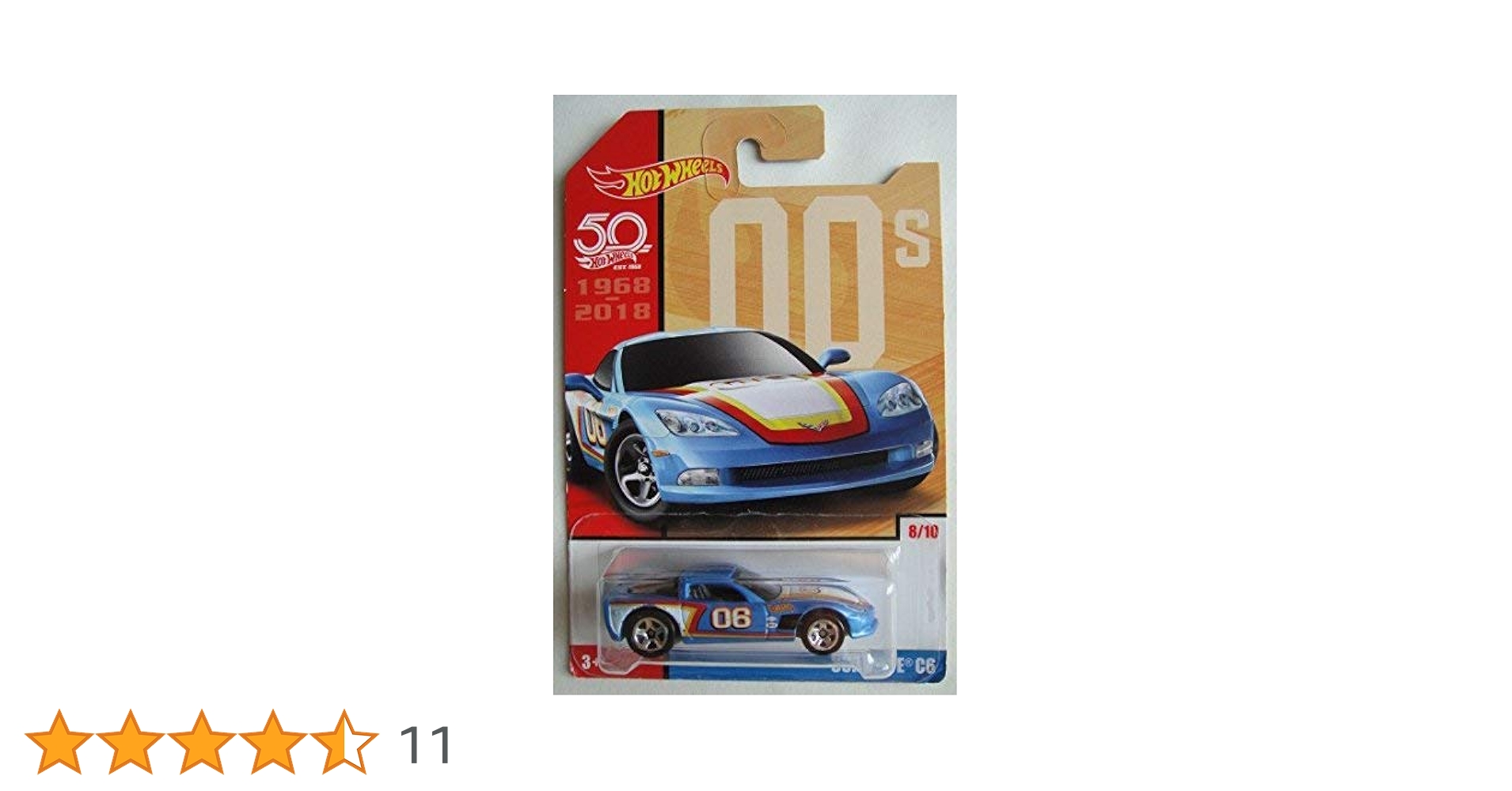 Amazon | Hot Wheels 00s、ブルーコルベットC6 8/10 50周年記念